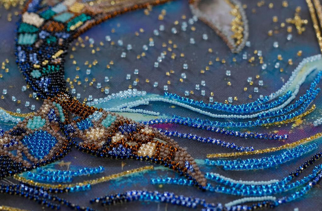 Kit de broderie de perles Poisson bleu DIY