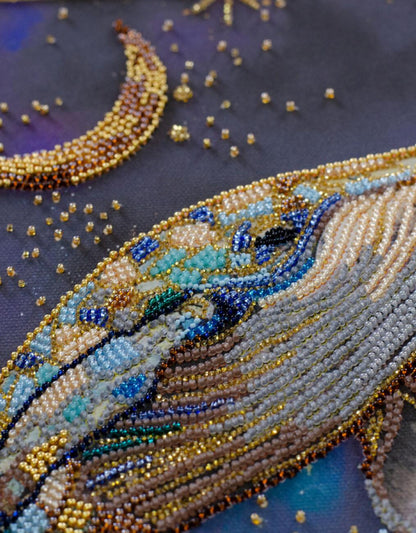 Bead Embroidery Kit Blue whale DIY Abris Art
