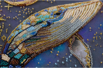 Bead Embroidery Kit Blue whale DIY Abris Art