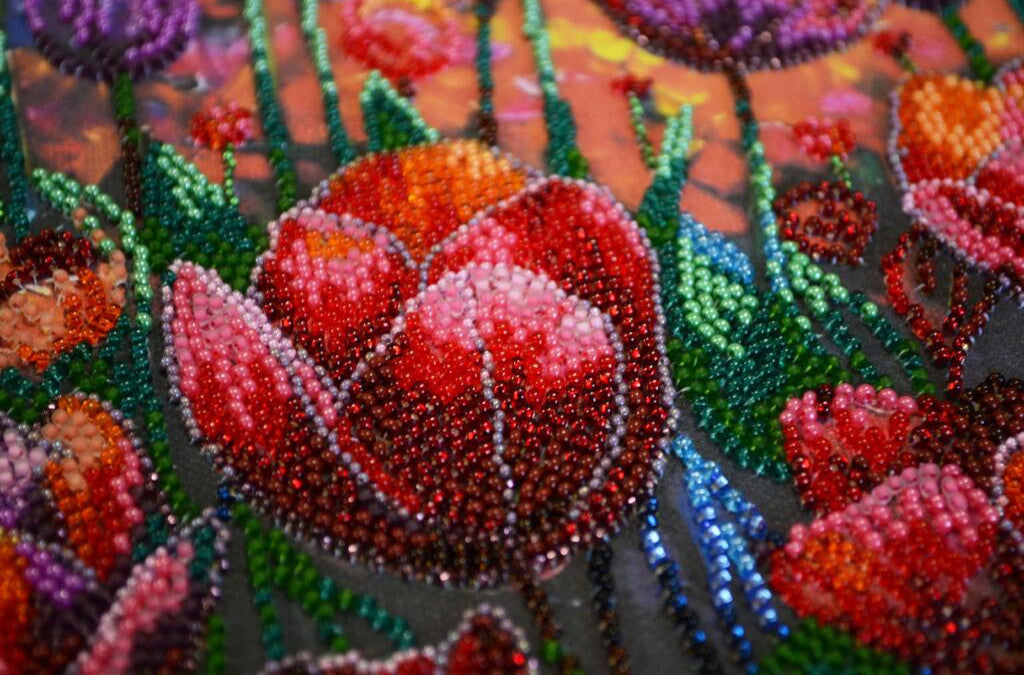 Bead Embroidery Kit Tulips Flowers DIY Abris Art