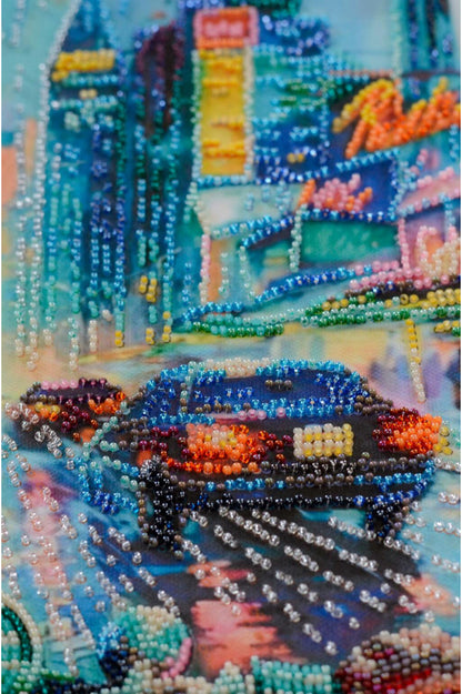 Bead Embroidery Kit Night city DIY Abris Art