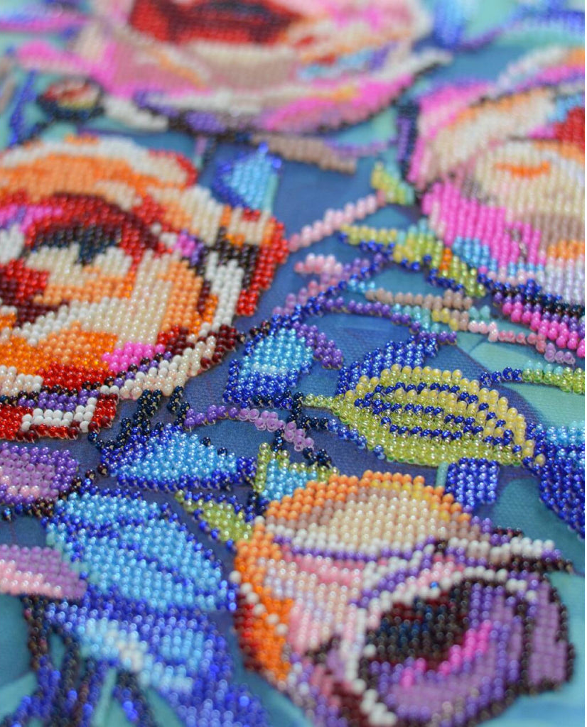 Bead Embroidery Kit Roses Flowers DIY Abris Art