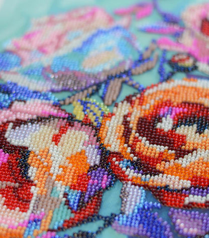 Bead Embroidery Kit Roses Flowers DIY Abris Art