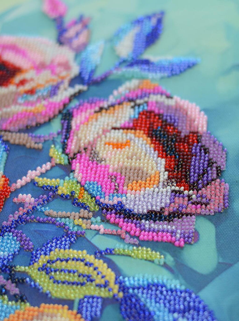 Bead Embroidery Kit Roses Flowers DIY Abris Art