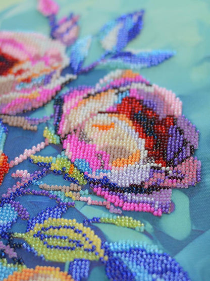 Bead Embroidery Kit Roses Flowers DIY Abris Art