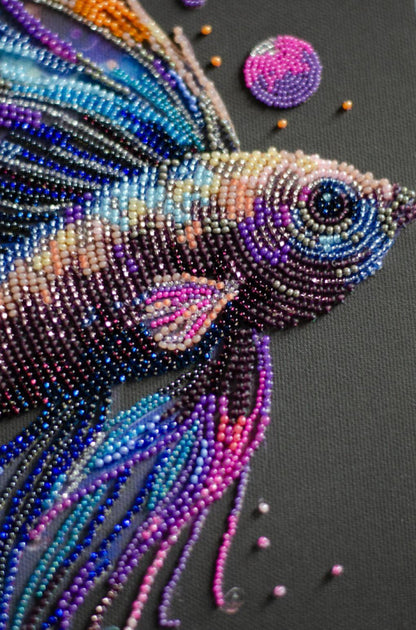 Bead Embroidery Kit Colored Fish DIY Abris Art