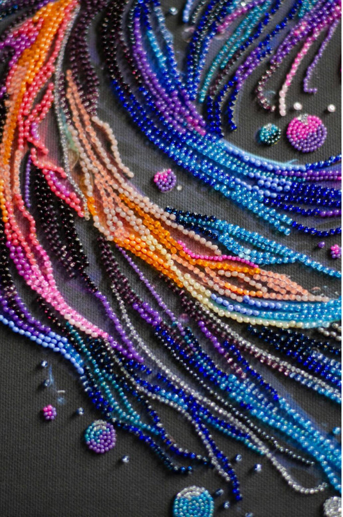 Bead Embroidery Kit Colored Fish DIY Abris Art