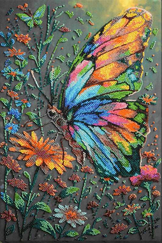 Bead Embroidery Kit Butterfly DIY Abris Art