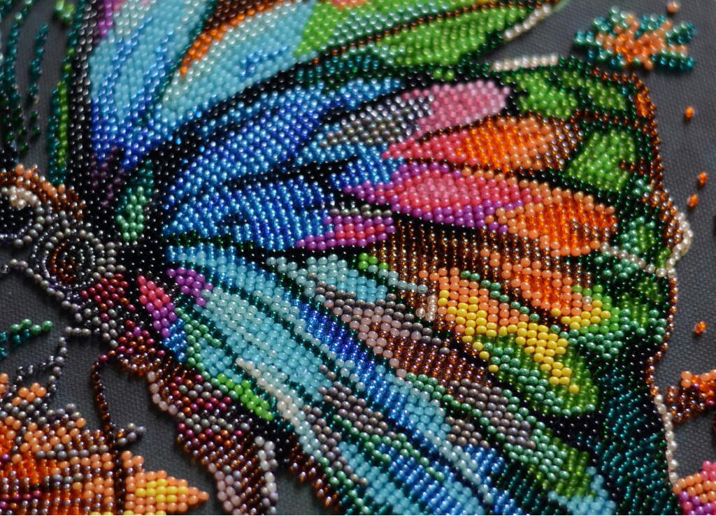 Bead Embroidery Kit Butterfly DIY Abris Art