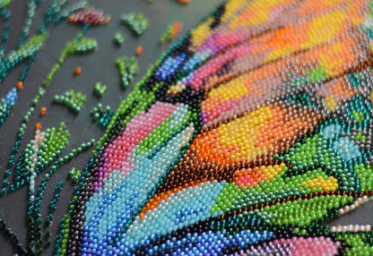 Bead Embroidery Kit Butterfly DIY Abris Art