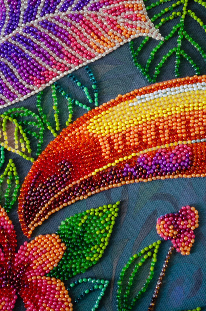 Bead Embroidery Kit Toucan Exotic bird DIY Abris Art