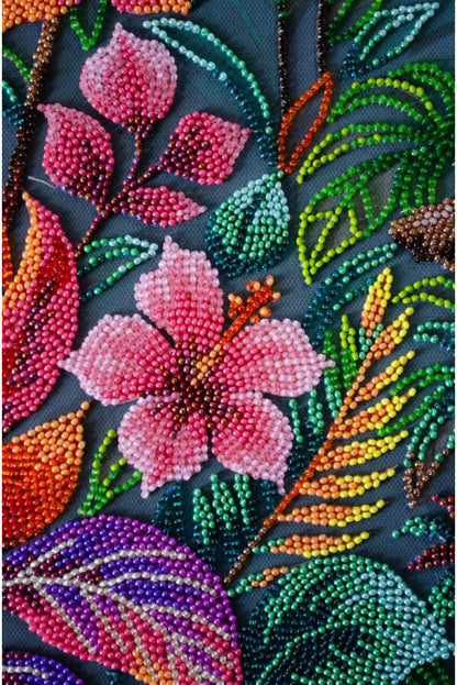 Bead Embroidery Kit Toucan Exotic bird DIY Abris Art