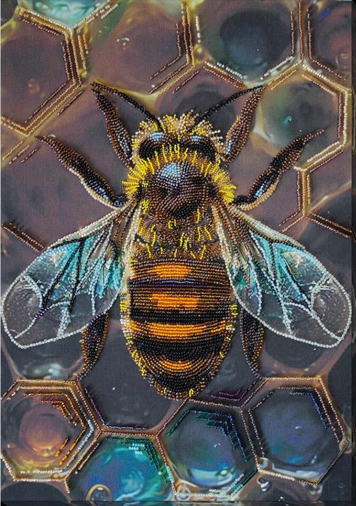 Bead Embroidery Kit Bee DIY Abris Art