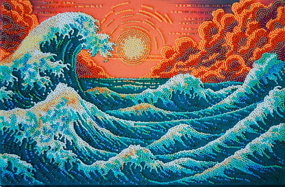 Bead Embroidery Kit Blue Sea DIY Abris Art