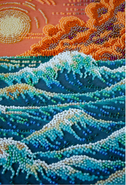 Bead Embroidery Kit Blue Sea DIY Abris Art