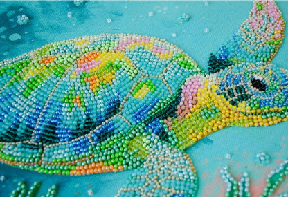 Bead Embroidery Kit Colored turtle DIY Abris Art
