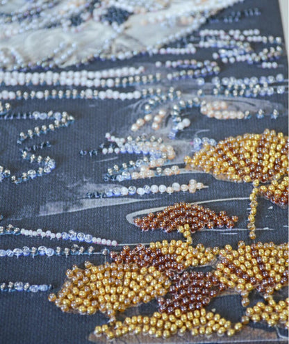 Bead Embroidery Kit White Swan DIY Abris Art