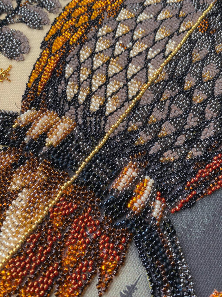 Bead Embroidery Kit Owl Bird DIY Abris Art