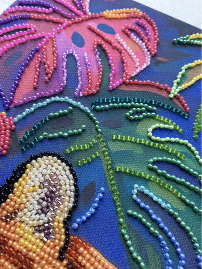 Bead Embroidery Kit Tiger DIY Abris Art