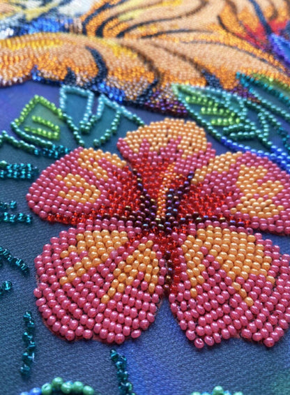 Bead Embroidery Kit Tiger DIY Abris Art