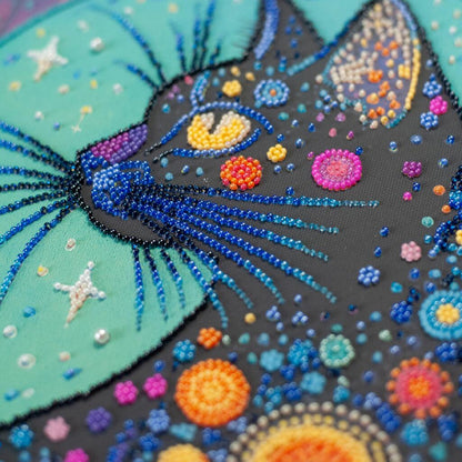 Bead Embroidery Kit Black Cat DIY Abris Art