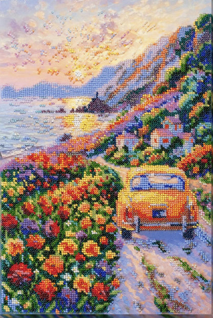Bead Embroidery Kit Evening at the sea DIY Abris Art