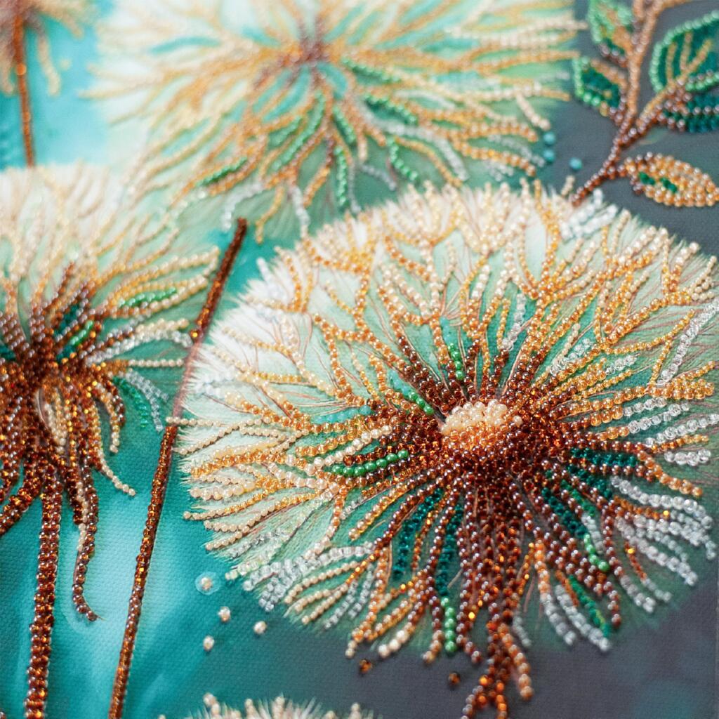 Bead Embroidery Kit Dandelions Flowers DIY Abris Art