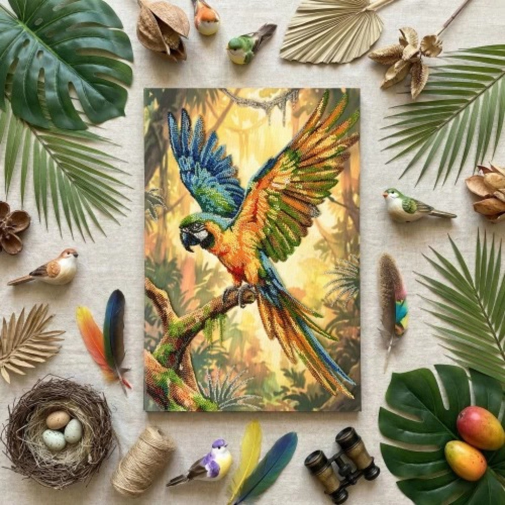 Perlenstickerei-Set Waldvogel DIY