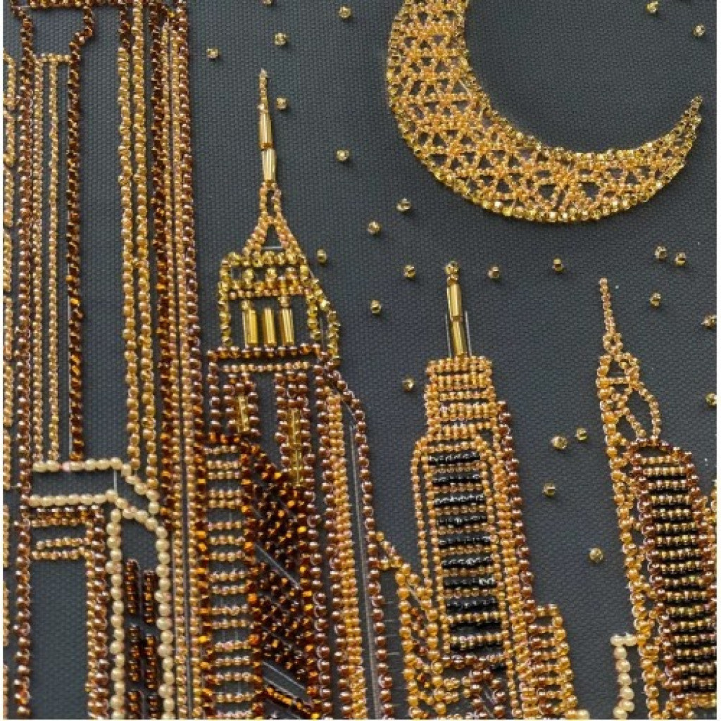 Bead Embroidery Kit Gold city DIY Abris Art
