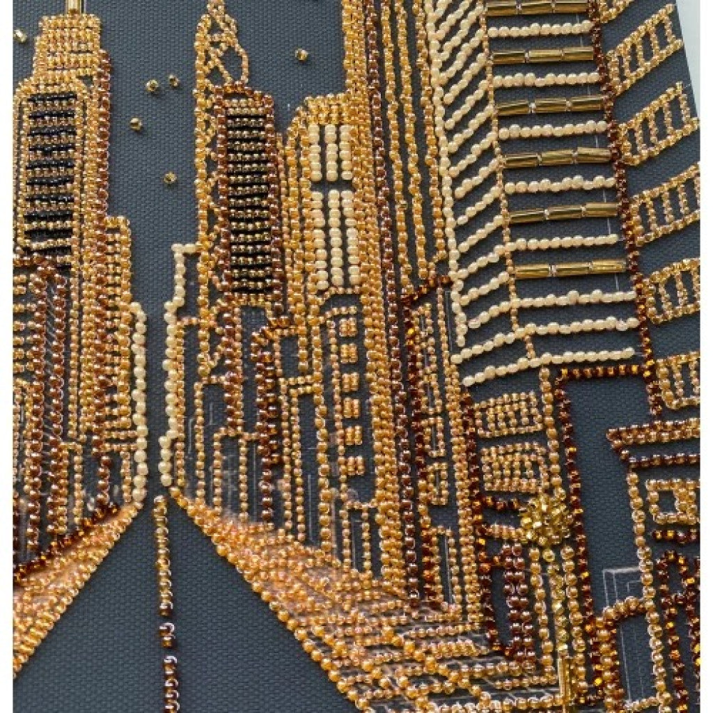 Bead Embroidery Kit Gold city DIY Abris Art