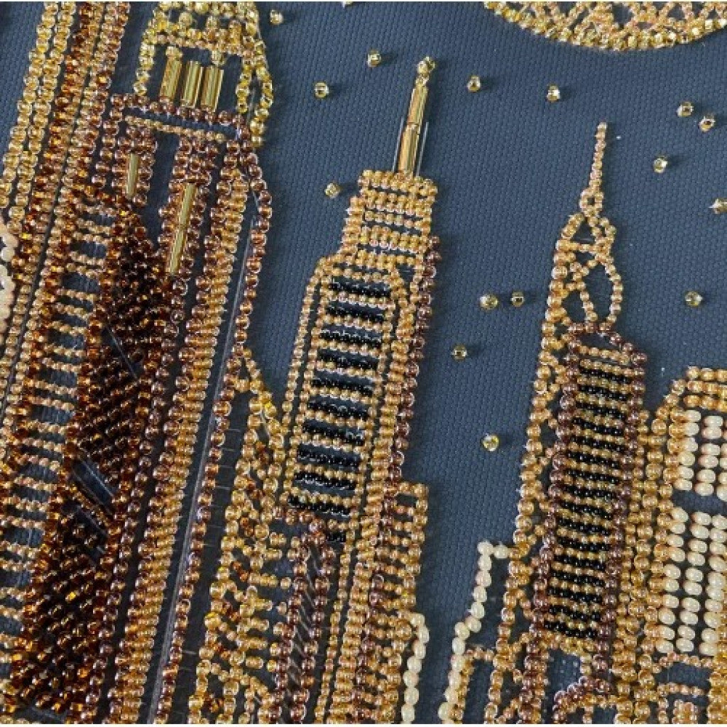 Bead Embroidery Kit Gold city DIY Abris Art