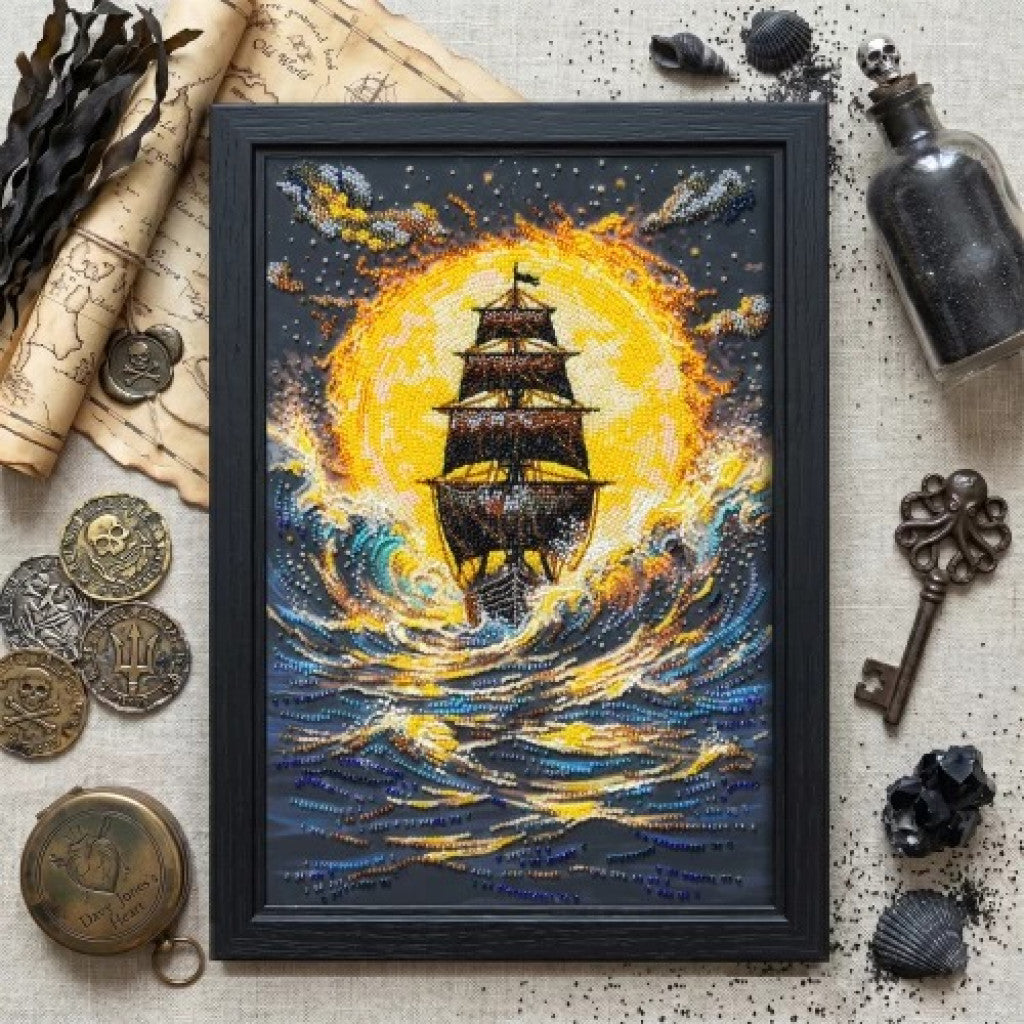 Bead Embroidery Kit Under the Flame of the Sun DIY by Abris Art