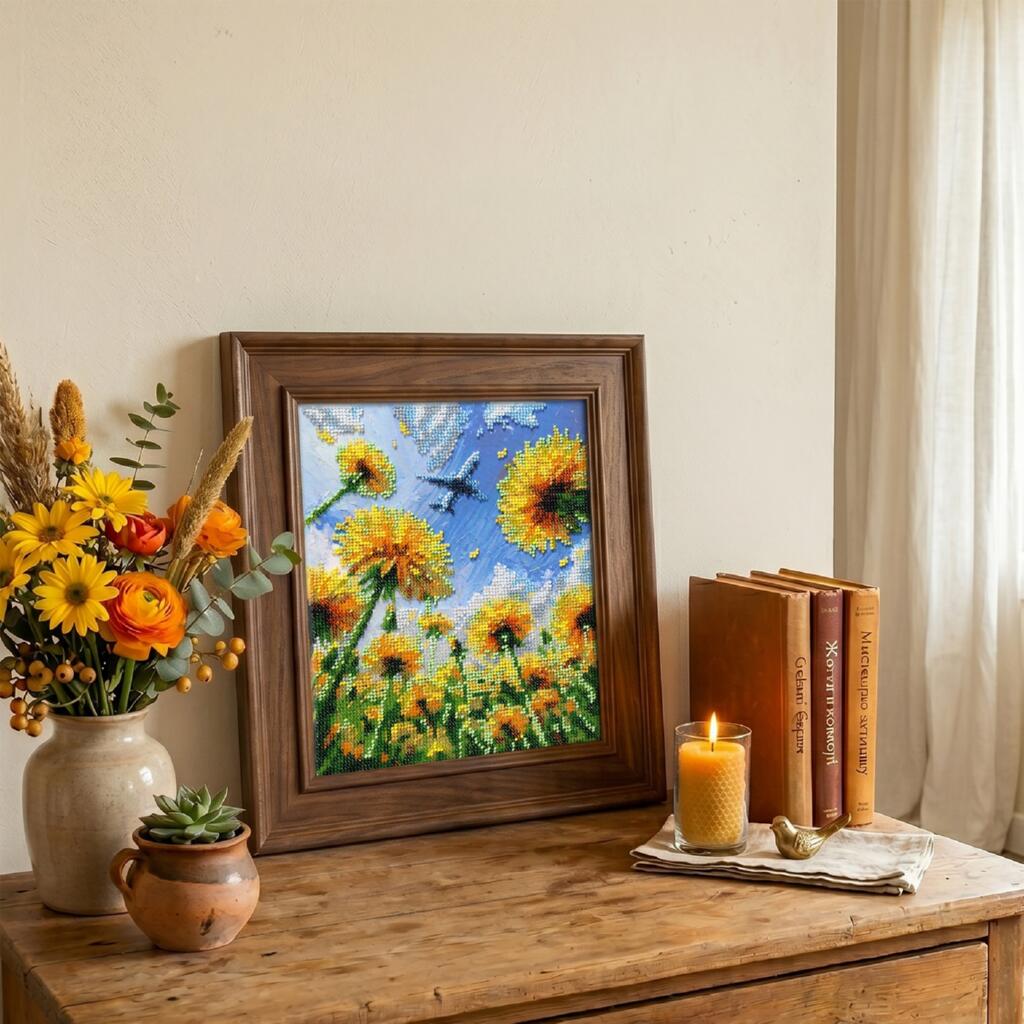 Bead Embroidery Kit Sunflowers DIY Abris Art