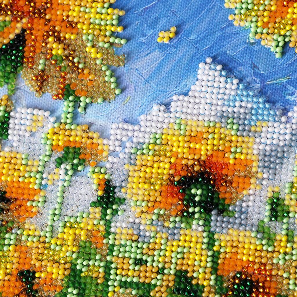 Bead Embroidery Kit Sunflowers DIY Abris Art