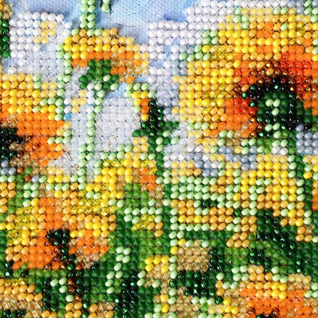 Bead Embroidery Kit Sunflowers DIY Abris Art