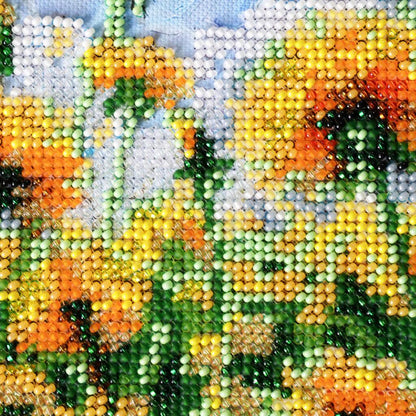 Bead Embroidery Kit Sunflowers DIY Abris Art