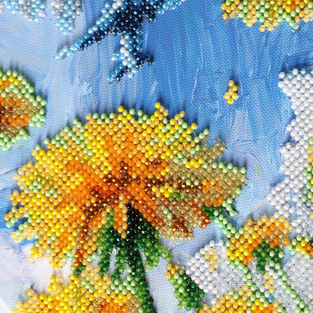 Bead Embroidery Kit Sunflowers DIY Abris Art