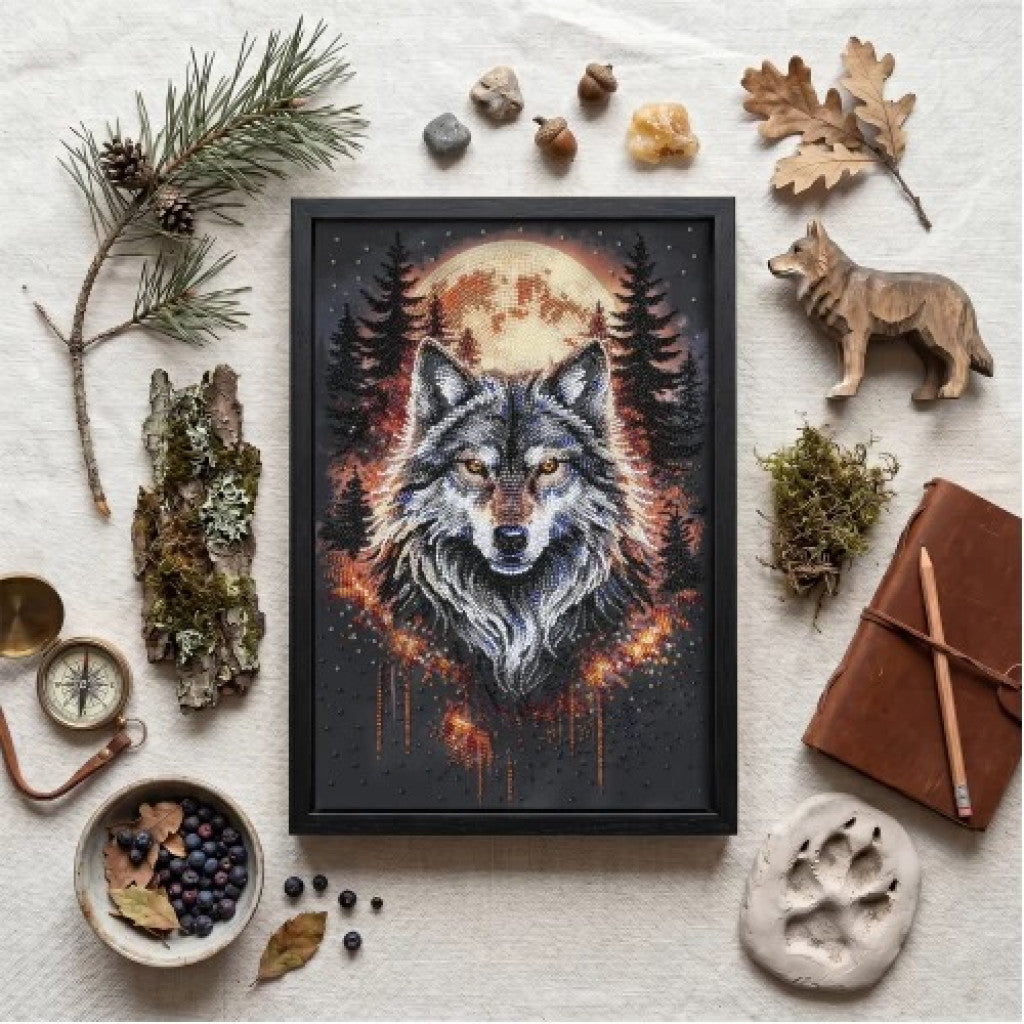 Bead Embroidery Kit Wolf DIY by Abris Art