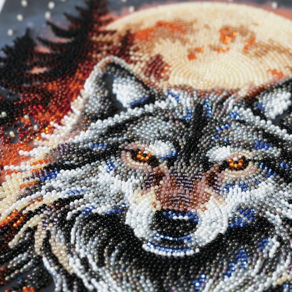 Perlen-Stickerei-Set Wolf DIY