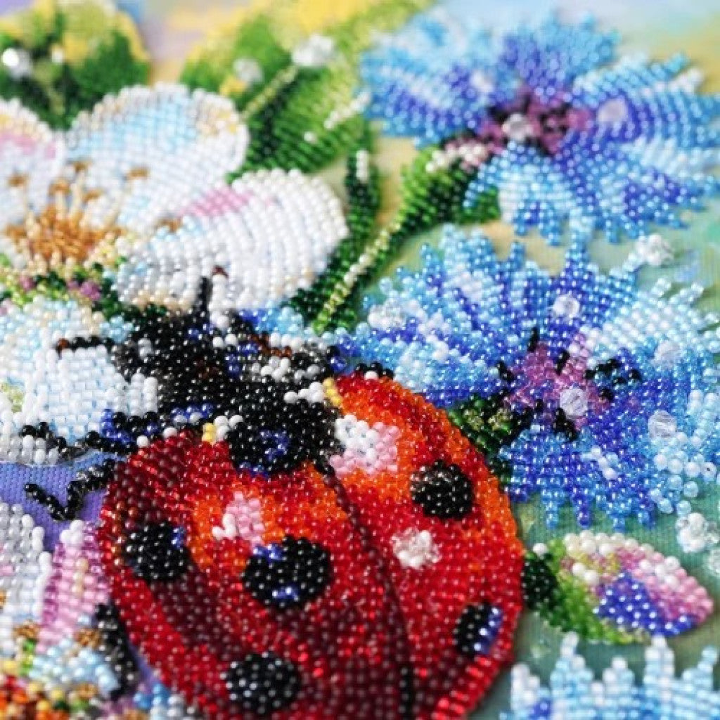 Bead Embroidery Kit Ladybug DIY Abris Art