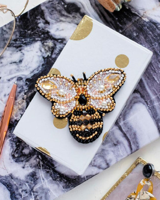 Brooch Bead Embroidery Kit Bee DIY Jewelry Making Beading kit Pin