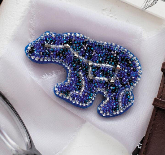 Brooch Bead Embroidery Kit Big bear DIY Jewelry Making Beading kit Pin