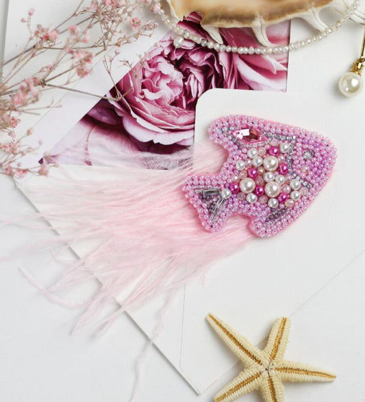 Brooch Bead Embroidery Little fish DIY Jewelry Making Beading kit Pin