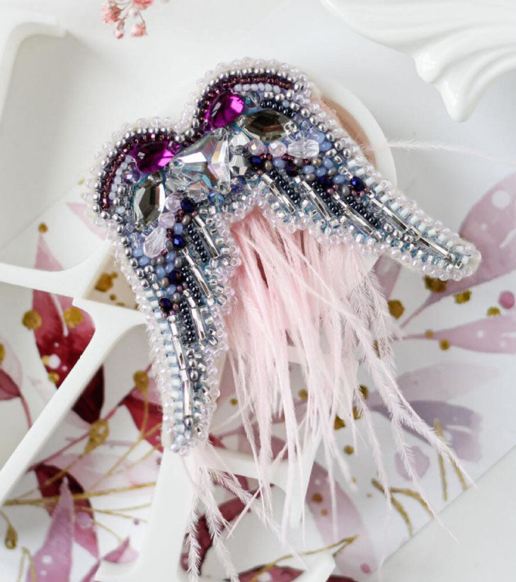 Brooch Bead Embroidery KIt Wings DIY Jewelry Making Beading kit Pin