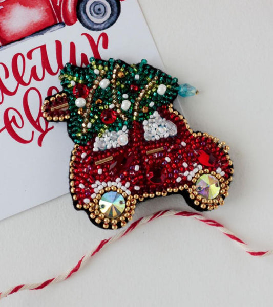 Brooch Bead Embroidery Kit Christmas car DIY Jewelry Making Beading kit Pin