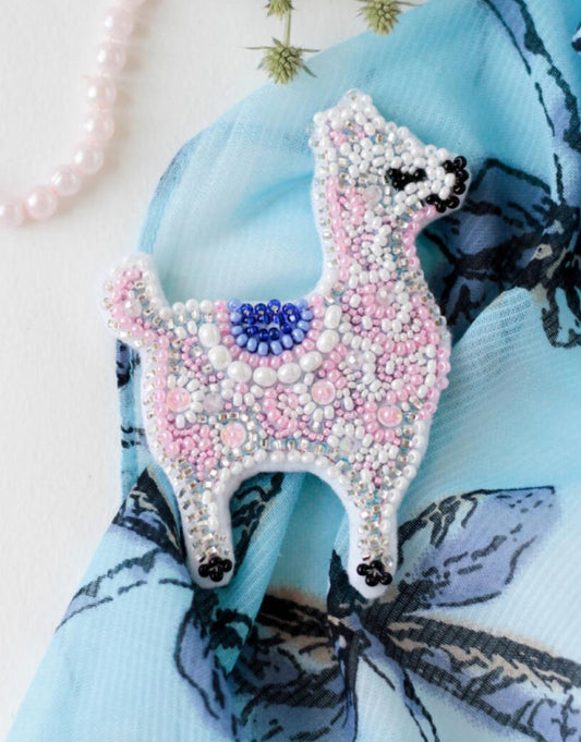 DIY Schmuckherstellung Perlenset Lama Brosche Perlenstickerei Pin Nadelspitze