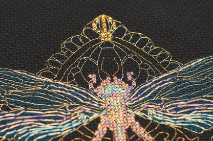 Counted Cross stitch kit "Golden Dragonfly" DIY by Abris Art