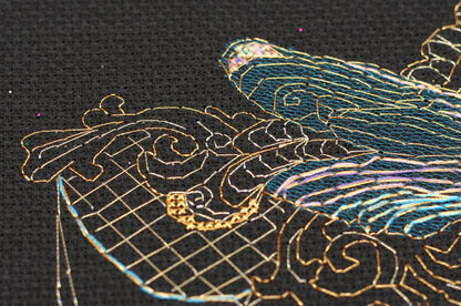 Counted Cross stitch kit "Golden Dragonfly" DIY by Abris Art