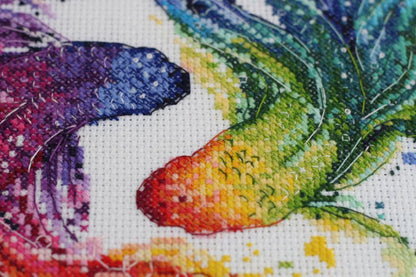 Counted Cross stitch kit "Rainbow fish" DIY by Abris Art
