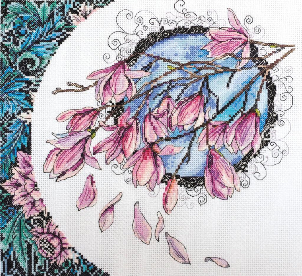 Counted Cross stitch kit Spring flowers DIY Abris Art